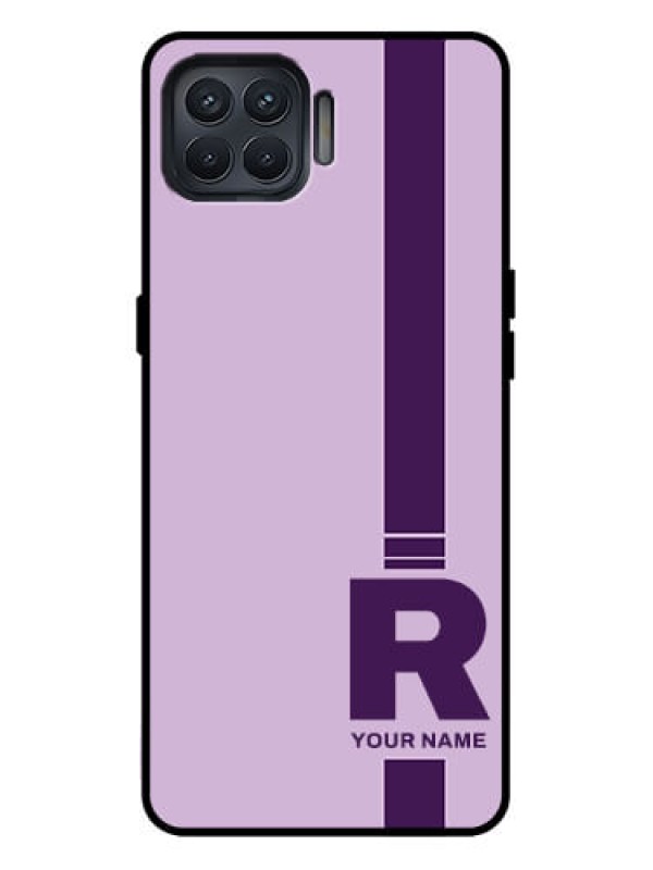 Custom Oppo F17 Pro Custom Metal Phone Case - Simple Dual Tone Stripe With Name Design