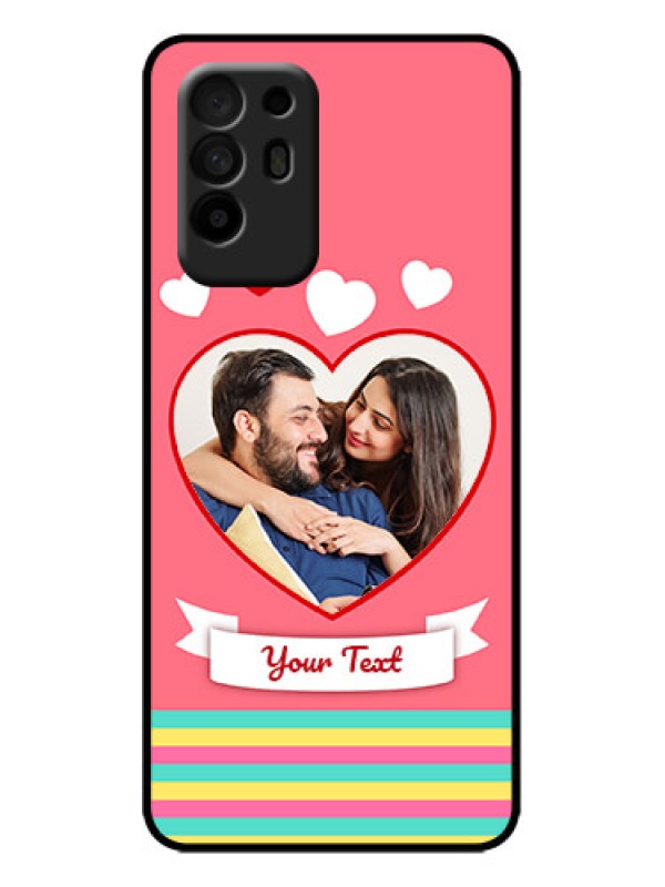 Custom Oppo F19 Pro Plus 5G Custom Metal Phone Case - Love Shapes Doodle Design