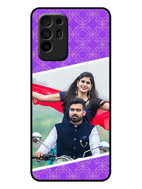 Custom Oppo F19 Pro Plus 5G Custom Metal Phone Case - Violet Color Pattern Design