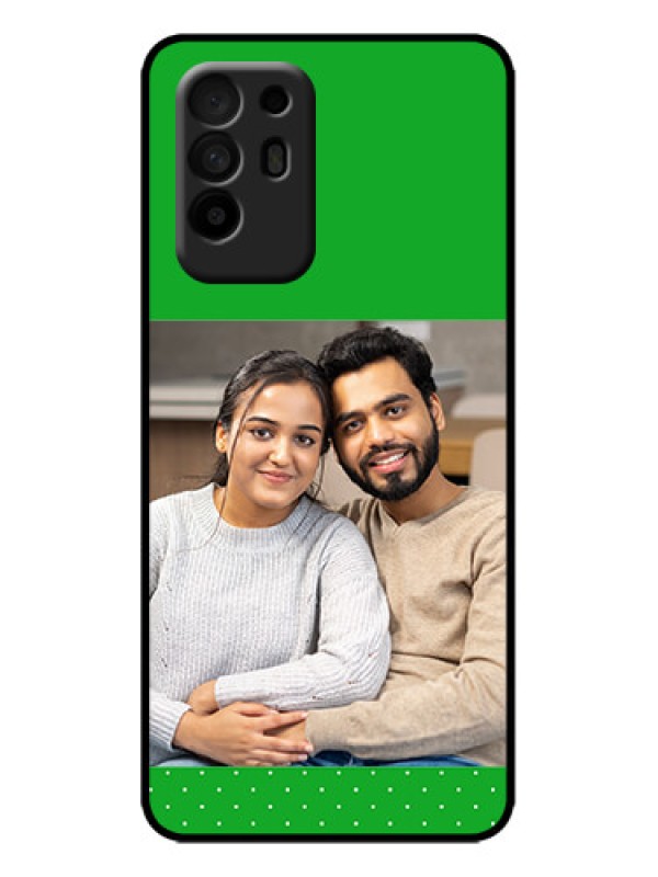 Custom Oppo F19 Pro Plus 5G Custom Metal Phone Case - Green Pattern Design