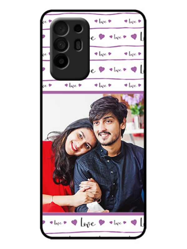 Custom Oppo F19 Pro Plus 5G Custom Metal Phone Case - Couples Heart Design