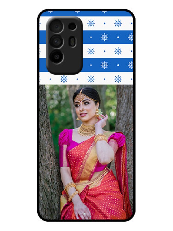 Custom Oppo F19 Pro Plus 5G Custom Metal Phone Case - Snow Pattern Design