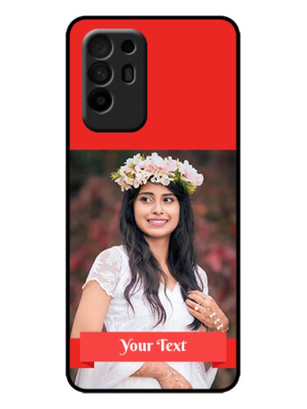 Custom Oppo F19 Pro Plus 5G Custom Metal Phone Case - Simple Red Color Design