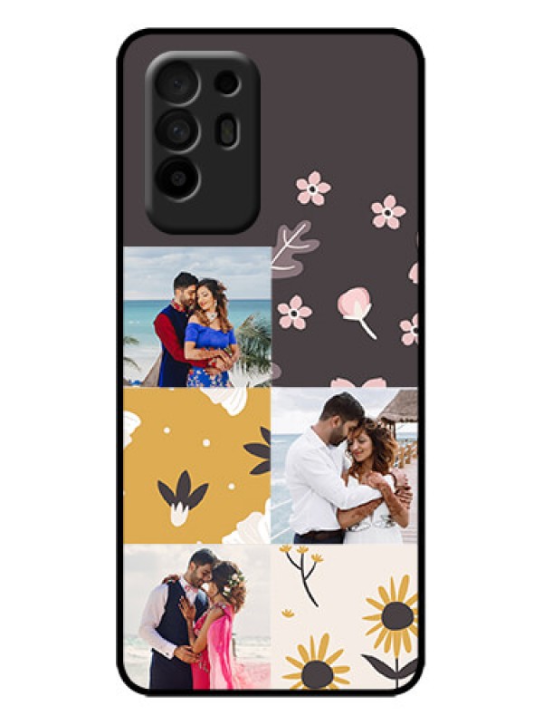 Custom Oppo F19 Pro Plus 5G Custom Metal Phone Case - 3 Images With Floral Design