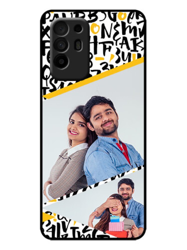 Custom Oppo F19 Pro Plus 5G Custom Metal Phone Case - Letters Pattern Design
