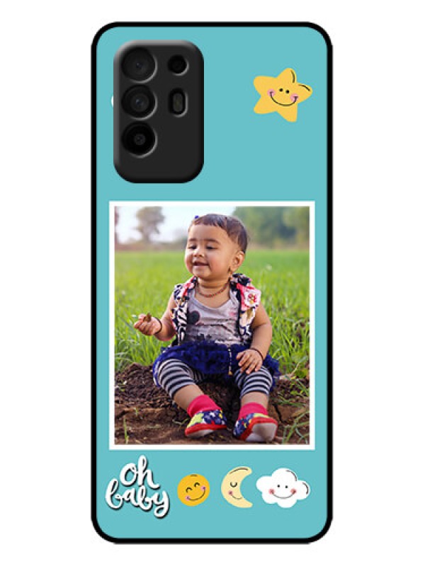 Custom Oppo F19 Pro Plus 5G Custom Metal Phone Case - Smiley Kids Stars Design