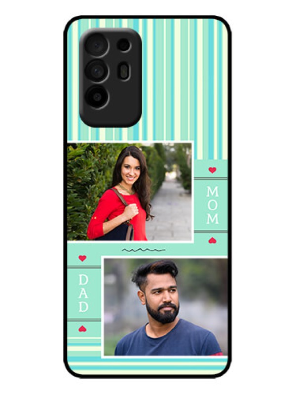 Custom Oppo F19 Pro Plus 5G Custom Metal Phone Case - Mom and Dad Pic Design