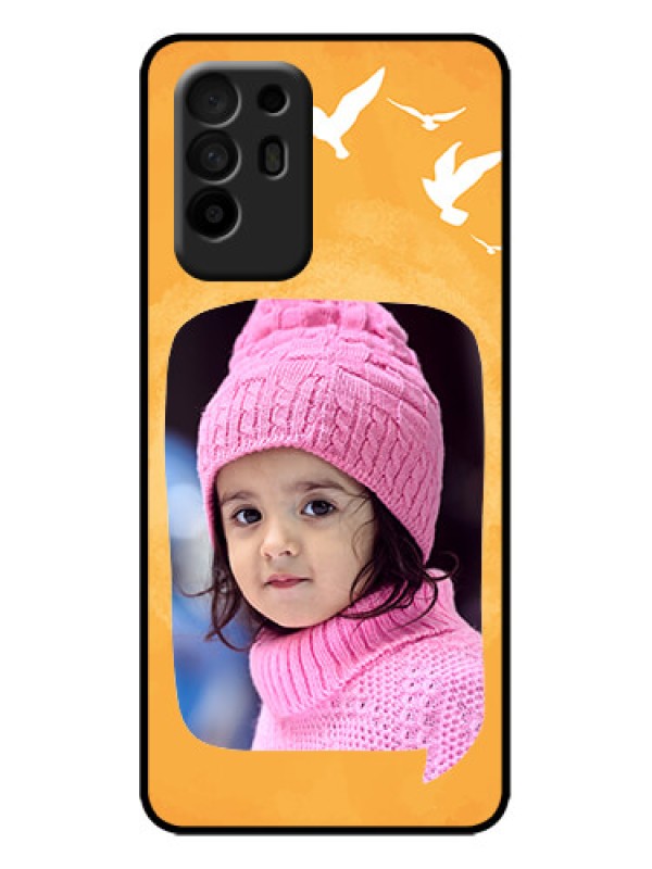 Custom Oppo F19 Pro Plus 5G Custom Metal Phone Case - Water Color Design With Bird Icons