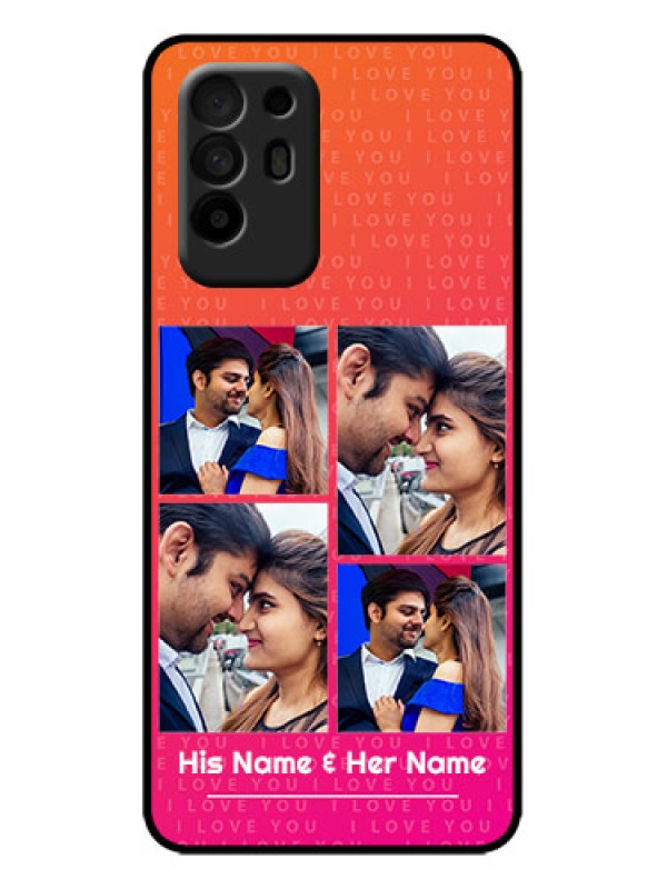 Custom Oppo F19 Pro Plus 5G Custom Metal Phone Case - I Love You Pink Design