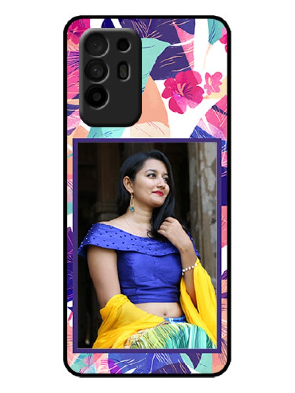 Custom Oppo F19 Pro Plus 5G Custom Metal Phone Case - Abstract Floral Design