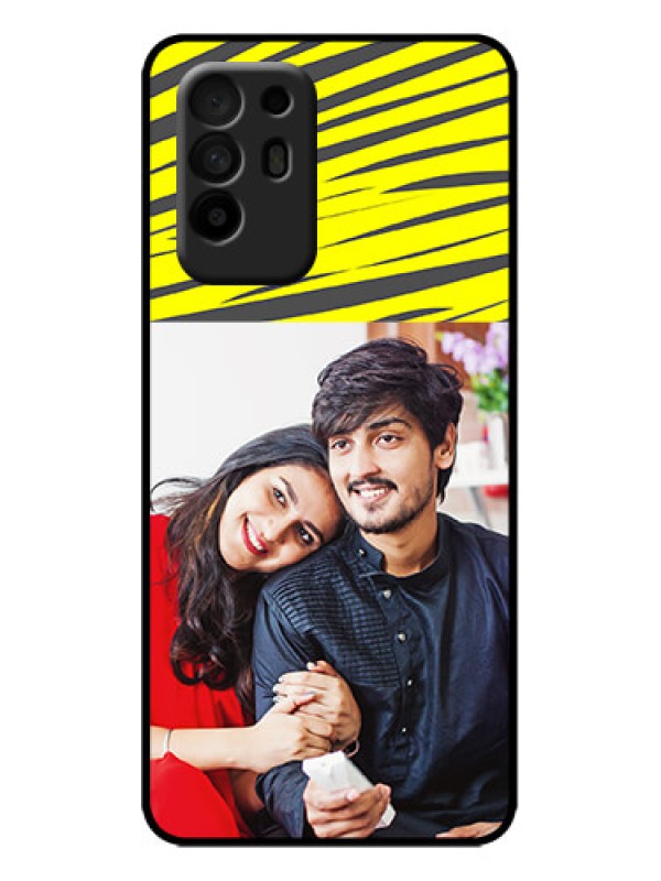 Custom Oppo F19 Pro Plus 5G Custom Metal Phone Case - Yellow Abstract Design