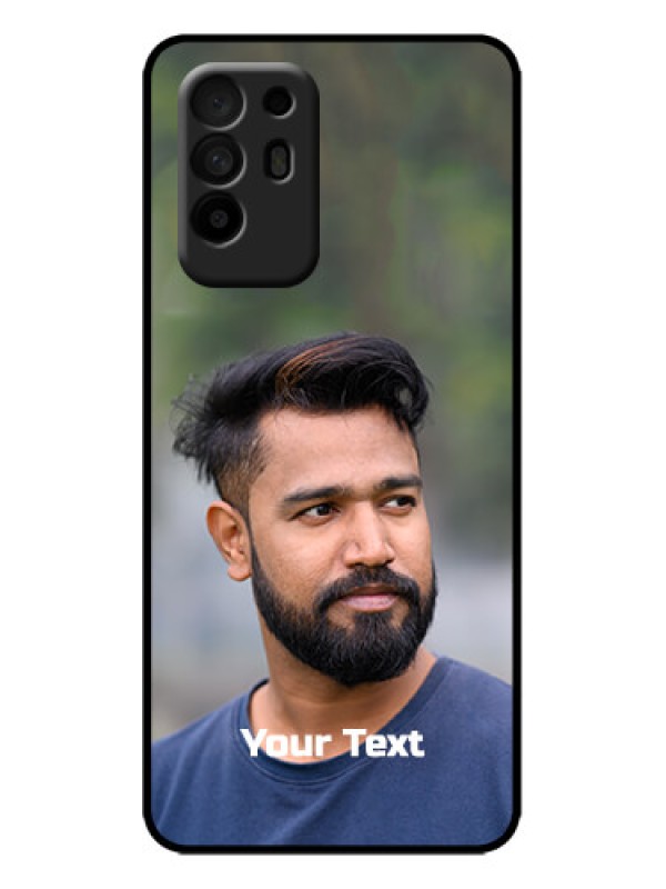 Custom Oppo F19 Pro Plus 5G Custom Metal Phone Case - Photo With Text Design