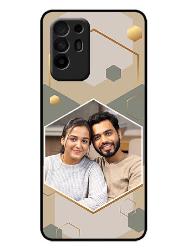 Custom Oppo F19 Pro Plus 5G Custom Metal Phone Case - Stylish Hexagon Pattern Design