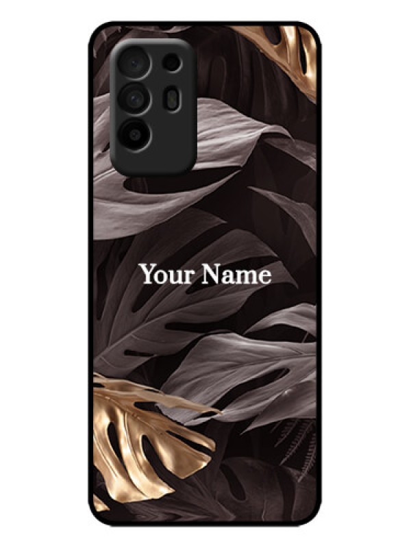 Custom Oppo F19 Pro Plus 5G Custom Metal Phone Case - Wild Leaves Digital Paint Design
