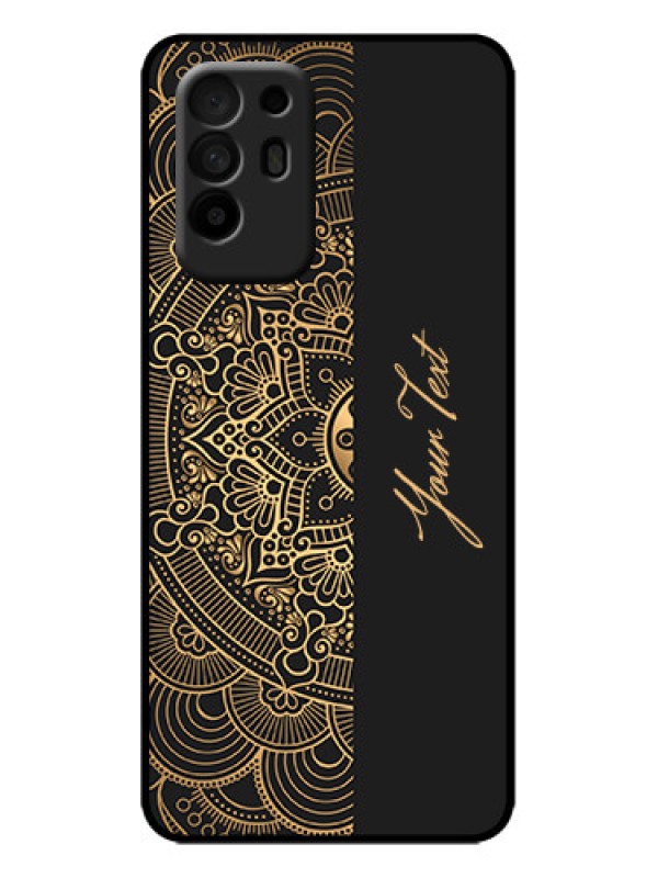 Custom Oppo F19 Pro Plus 5G Custom Metal Phone Case - Mandala Art With Custom Text Design