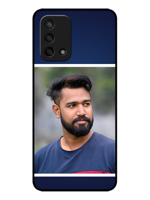 Custom Oppo F19 Custom Metal Phone Case - Simple Royal Blue Design