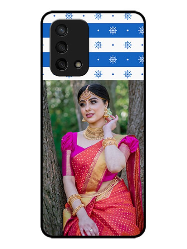 Custom Oppo F19 Custom Metal Phone Case - Snow Pattern Design