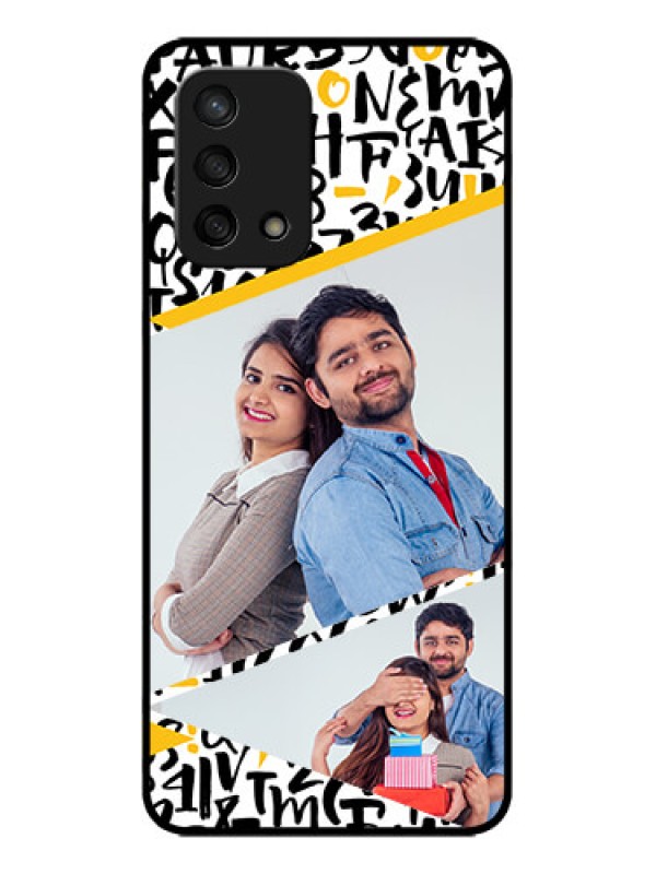 Custom Oppo F19 Custom Metal Phone Case - Letters Pattern Design