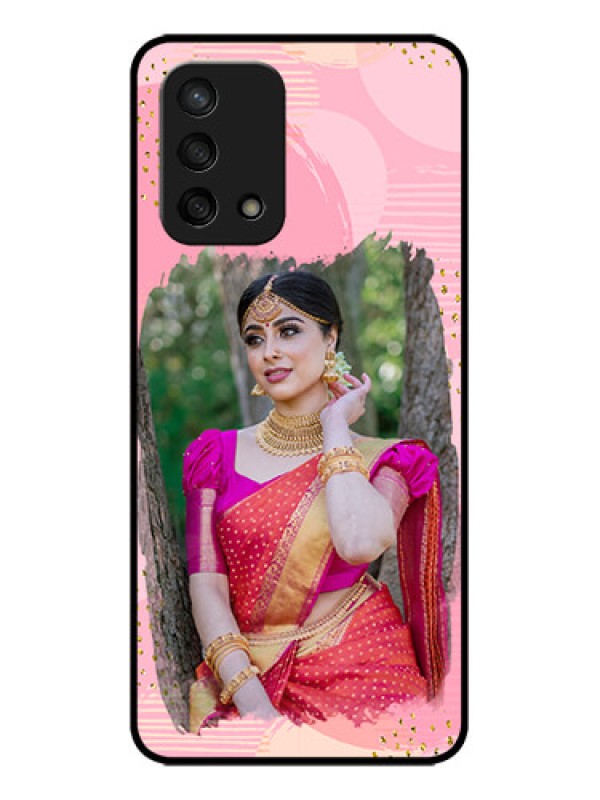 Custom Oppo F19 Custom Metal Phone Case - Gold Glitter Splash Design