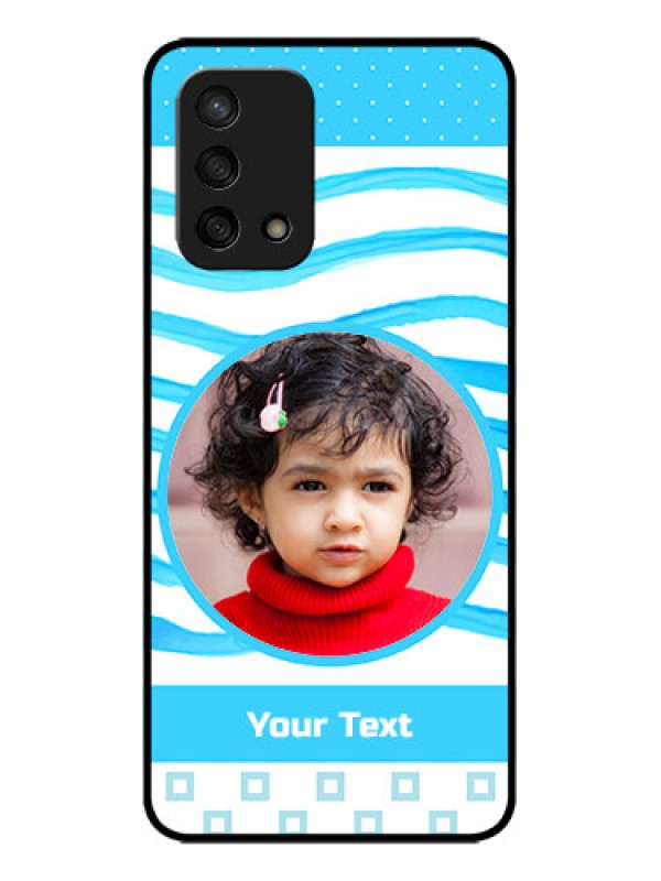 Custom Oppo F19s Custom Metal Phone Case - Simple Blue Case Design