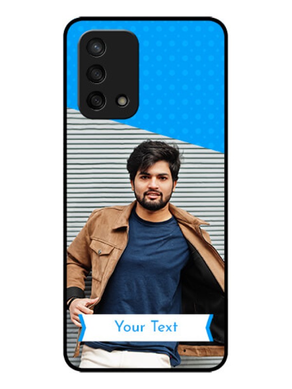 Custom Oppo F19s Custom Metal Phone Case - Simple Blue Color Design