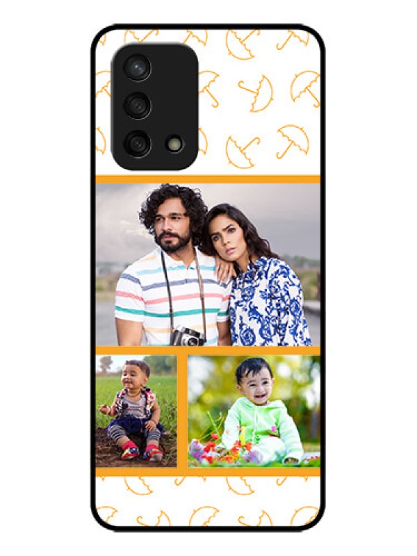 Custom Oppo F19s Custom Metal Phone Case - Yellow Pattern Design