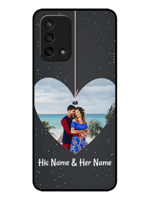 Custom Oppo F19s Custom Metal Phone Case - Hanging Heart Design