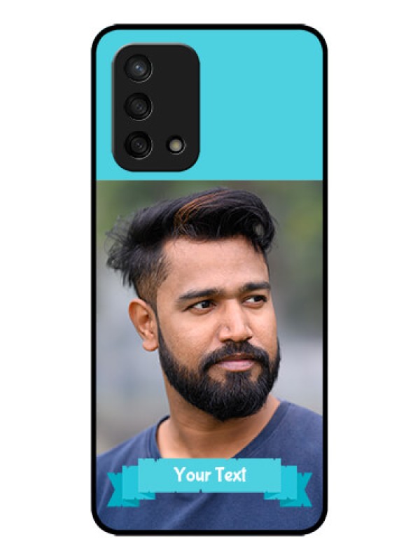 Custom Oppo F19s Custom Metal Phone Case - Blue Color Design