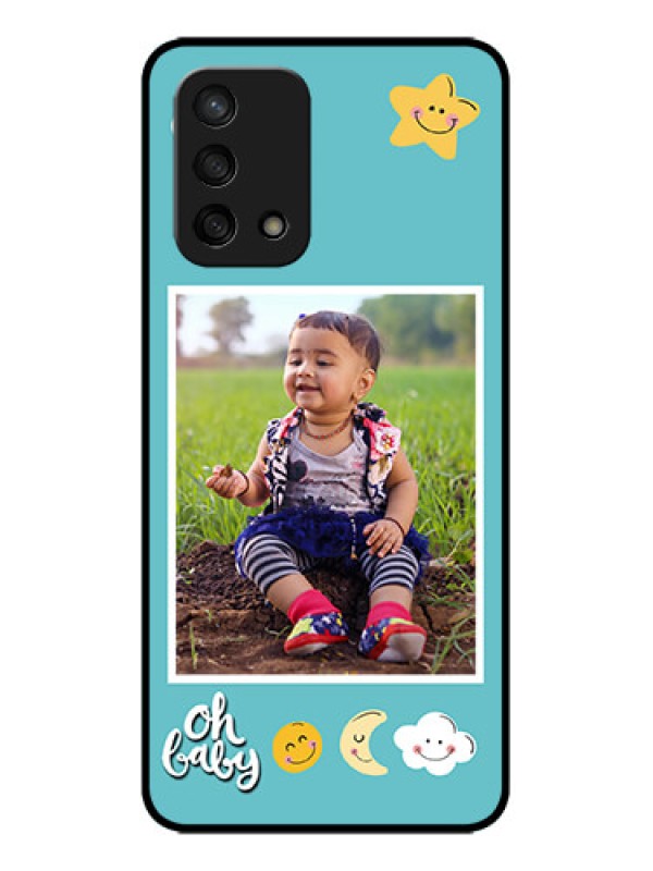 Custom Oppo F19s Custom Metal Phone Case - Smiley Kids Stars Design