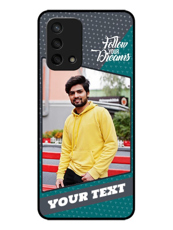 Custom Oppo F19s Custom Metal Phone Case - Background Pattern Design With Quote