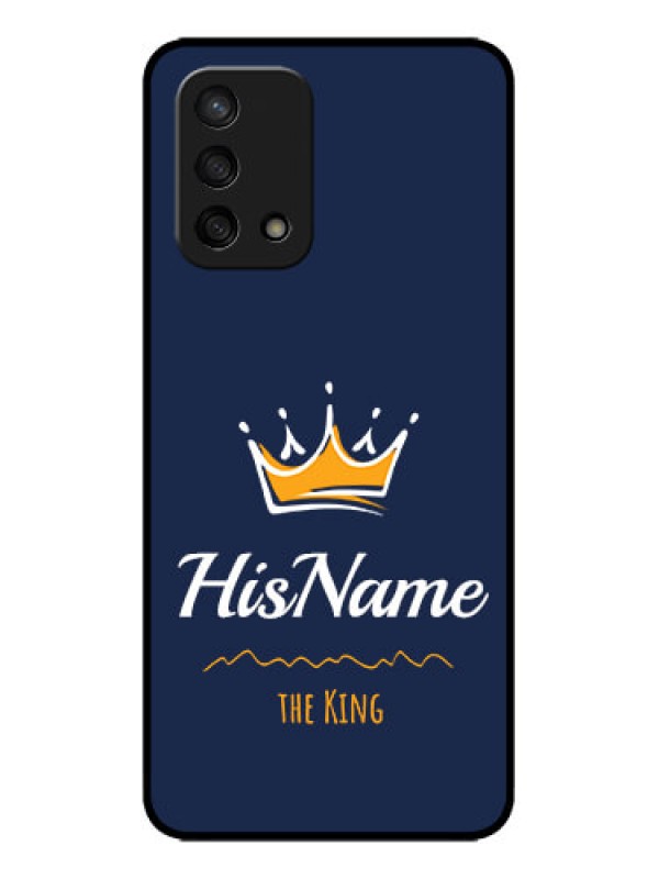 Custom Oppo F19s Custom Metal Phone Case - King With Name Design