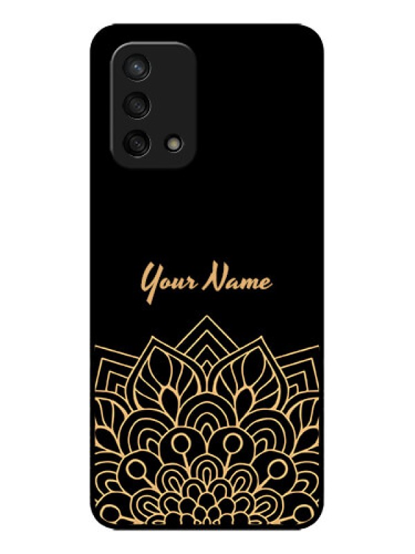 Custom Oppo F19s Custom Metal Phone Case - Golden Mandala Design