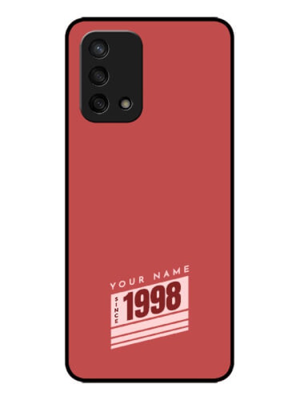 Custom Oppo F19s Custom Metal Phone Case - Red Custom Year Of Birth Design