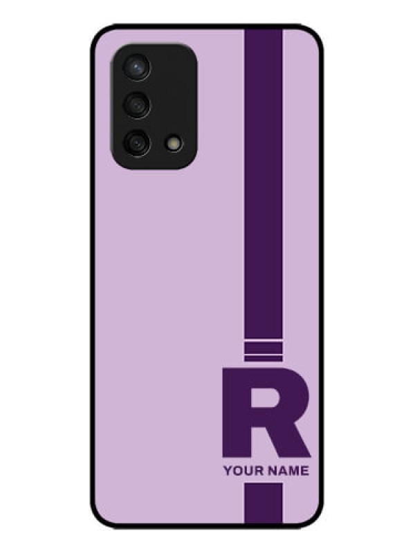 Custom Oppo F19s Custom Metal Phone Case - Simple Dual Tone Stripe With Name Design