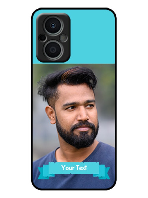 Custom Oppo F21 Pro 5G Custom Metal Phone Case - Blue Color Design