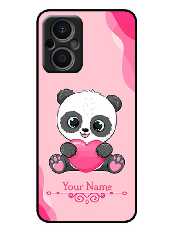 Custom Oppo F21 Pro 5G Custom Metal Phone Case - Cute Panda Design