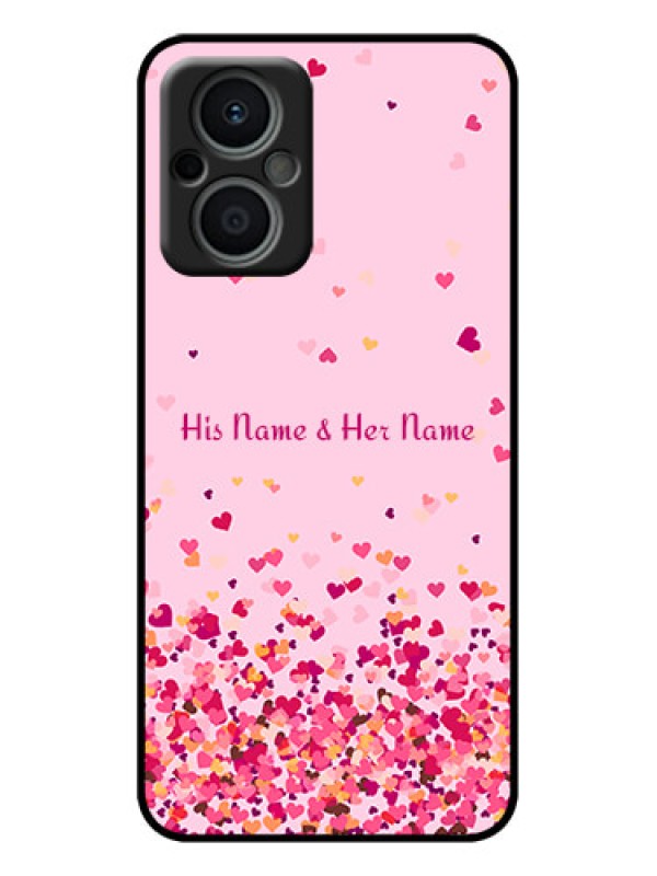 Custom Oppo F21 Pro 5G Custom Metal Phone Case - Floating Hearts Design