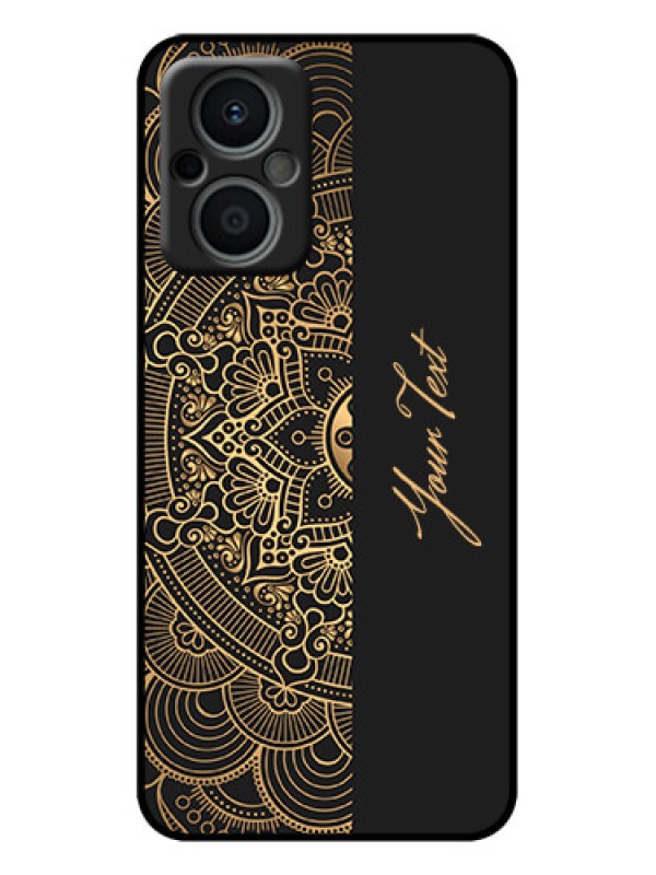 Custom Oppo F21 Pro 5G Custom Metal Phone Case - Mandala Art With Custom Text Design