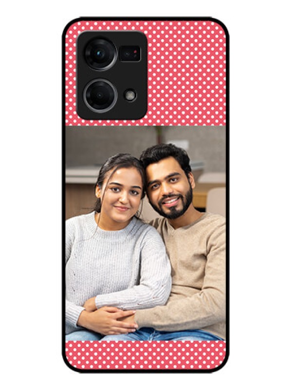 Custom Oppo F21 Pro Custom Metal Phone CaseWhite Dotted Design