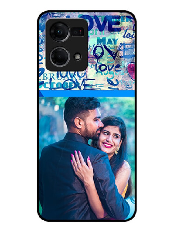 Custom Oppo F21 Pro Custom Metal Phone CaseColorful Love Design