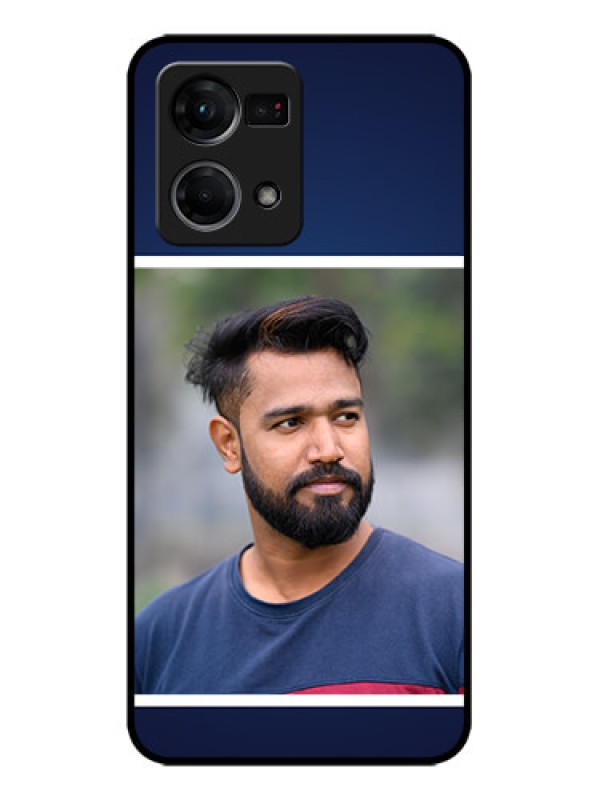 Custom Oppo F21 Pro Custom Metal Phone CaseSimple Royal Blue Design