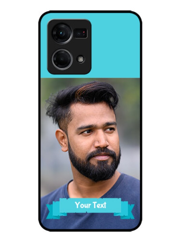 Custom Oppo F21 Pro Custom Metal Phone CaseBlue Color Design