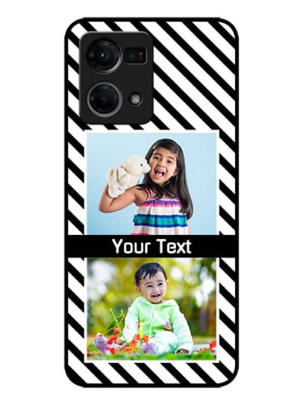Custom Oppo F21 Pro Custom Metal Phone CaseBlack And White Stripes Design