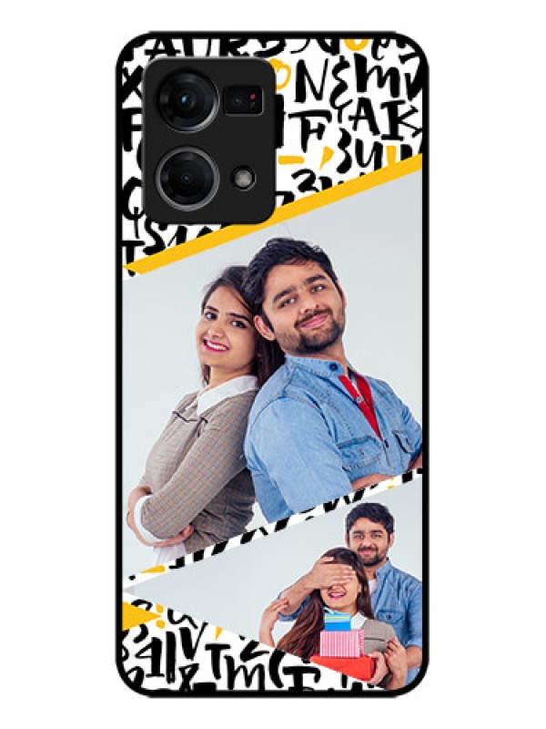 Custom Oppo F21 Pro Custom Metal Phone CaseLetters Pattern Design