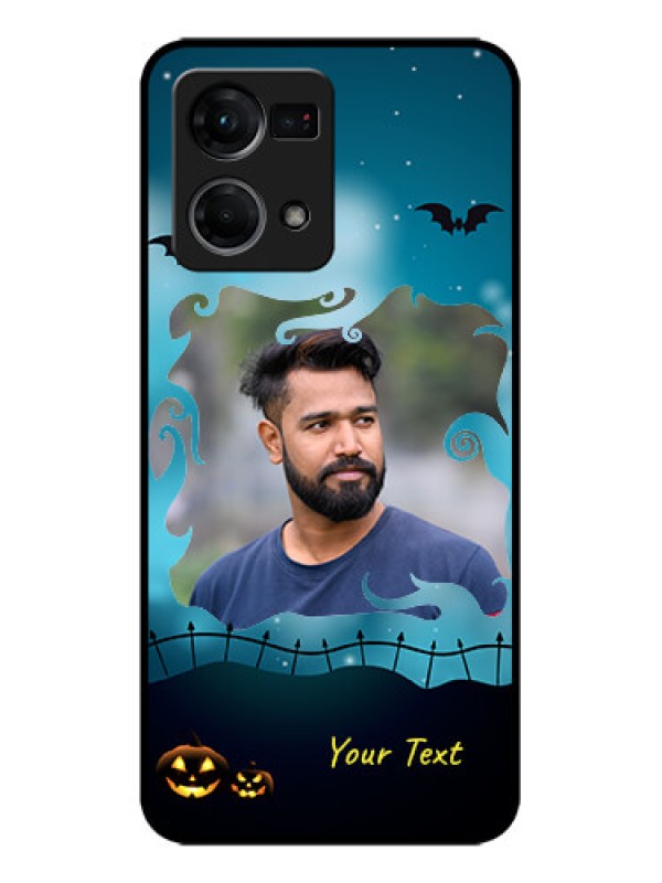 Custom Oppo F21 Pro Custom Metal Phone CaseHalloween Frame Design
