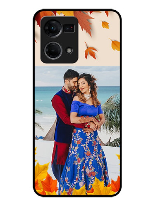 Custom Oppo F21 Pro Custom Metal Phone CaseAutumn Maple Leaves Design
