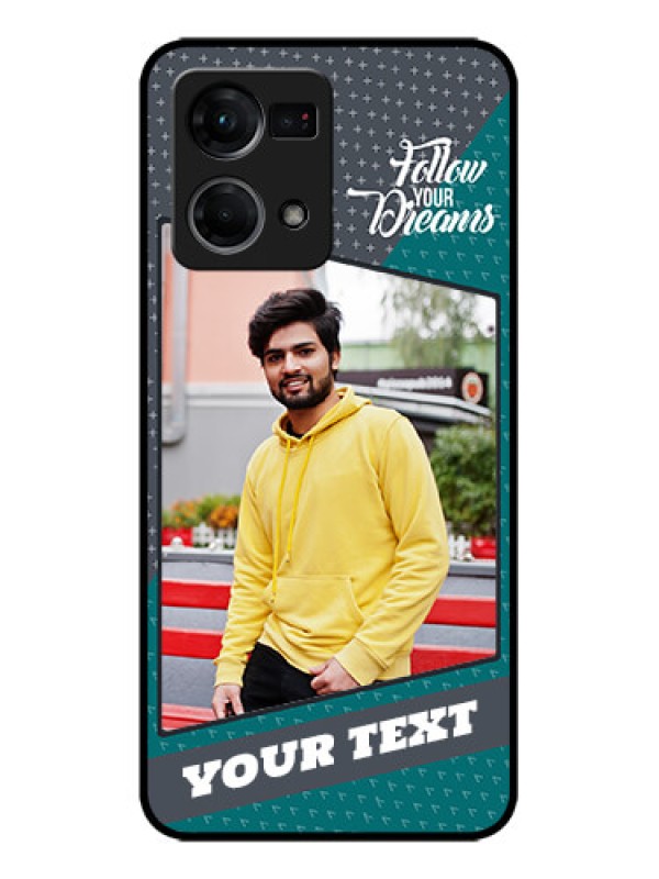 Custom Oppo F21 Pro Custom Metal Phone CaseBackground Pattern Design With Quote