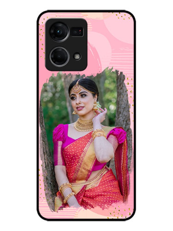 Custom Oppo F21 Pro Custom Metal Phone CaseGold Glitter Splash Design