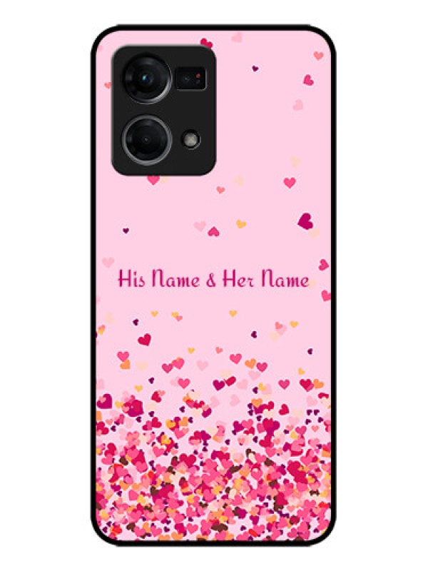 Custom Oppo F21 Pro Custom Metal Phone CaseFloating Hearts Design