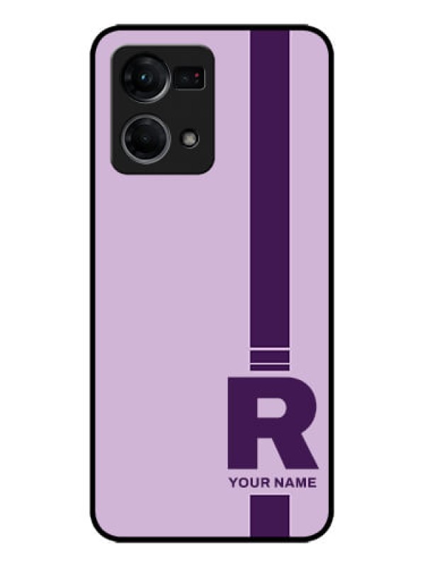 Custom Oppo F21 Pro Custom Metal Phone CaseSimple Dual Tone Stripe With Name Design